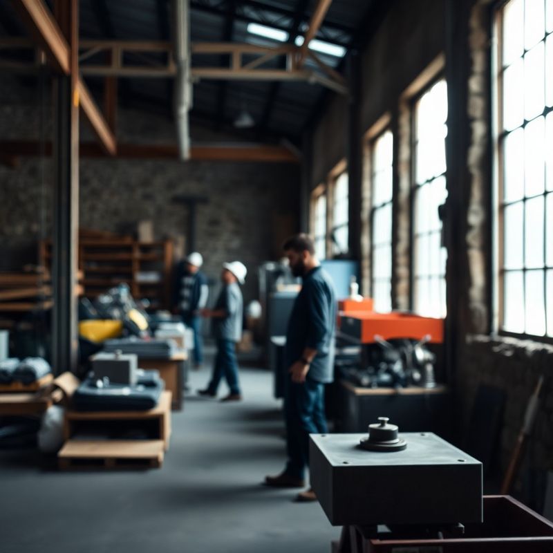 Industrijski prostor v Savinjski dolini z delavci v ozadju